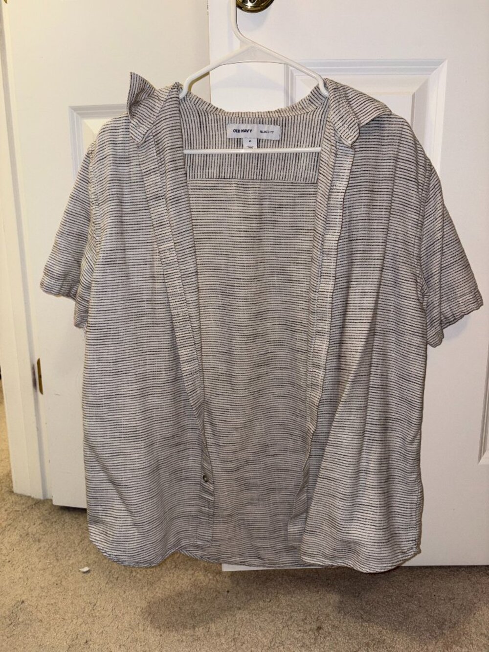 Old Navy Black & White Striped Button Down Shirt